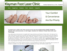 Tablet Screenshot of klaymanfootlaserclinics.com